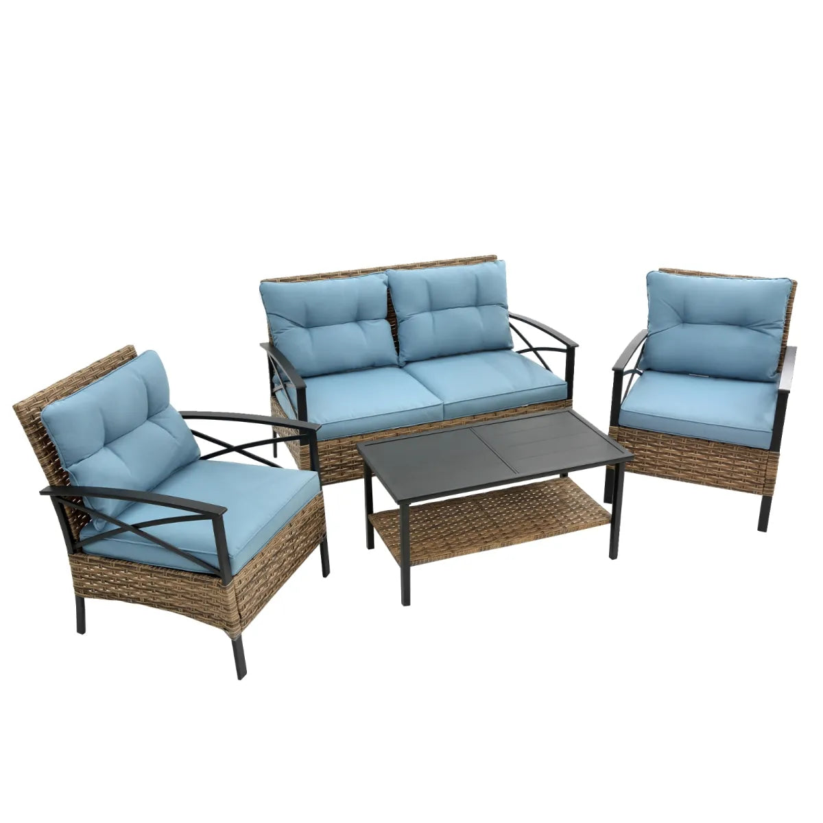 Rattan Wicker Outdoor Sofa Set