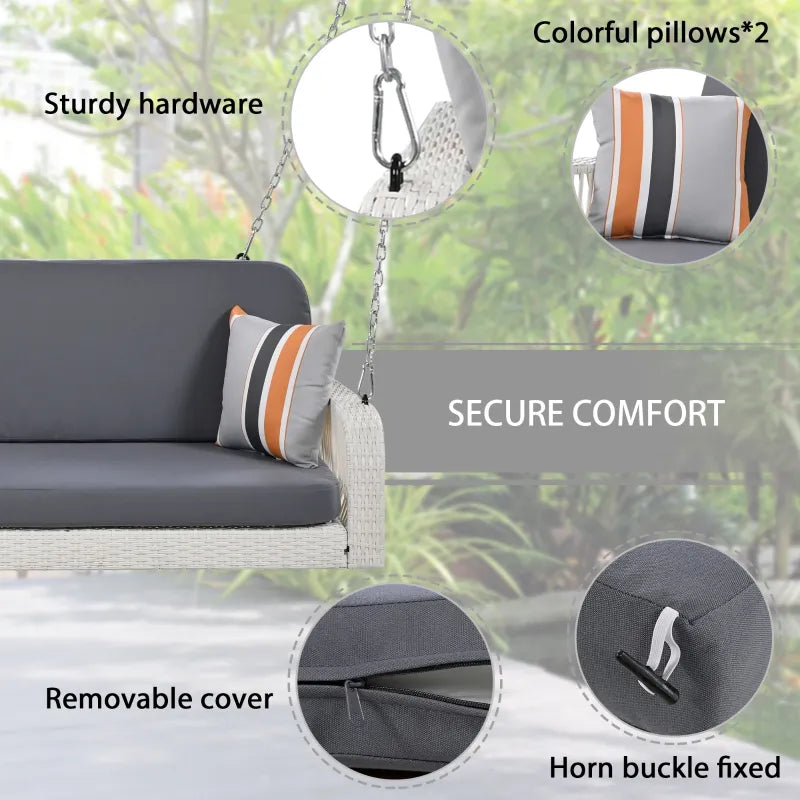 PE Wicker 2-Seater Swing