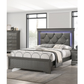 Dark Gray LED Tufted Headboard