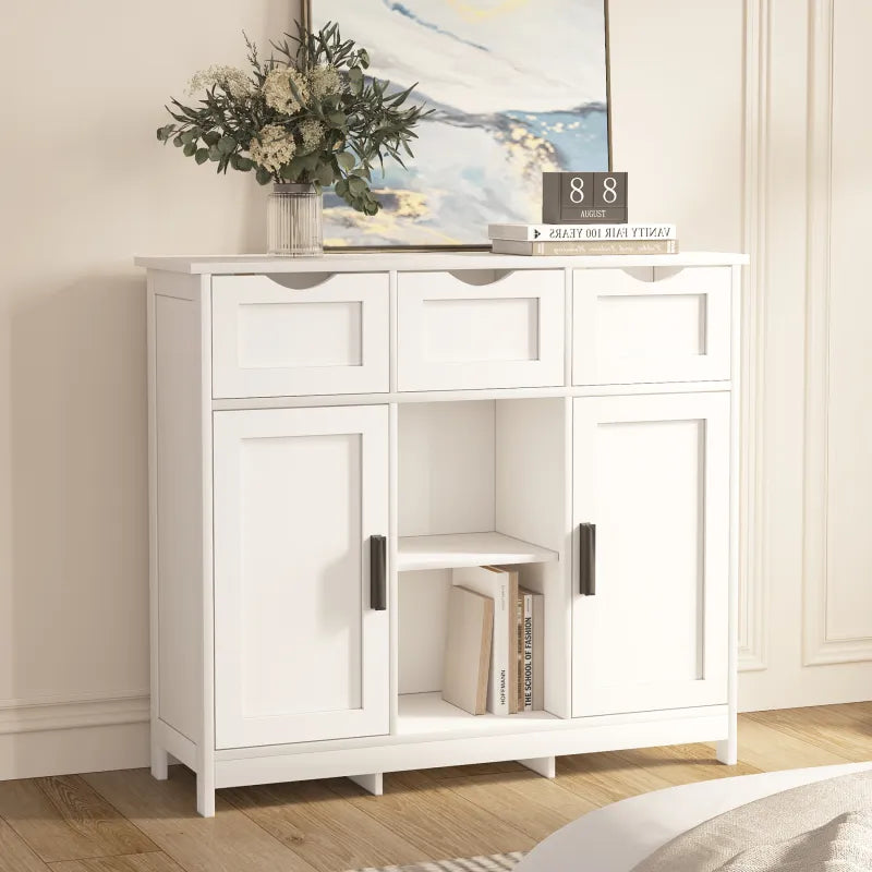 White Drawer and Shelf Cabinet