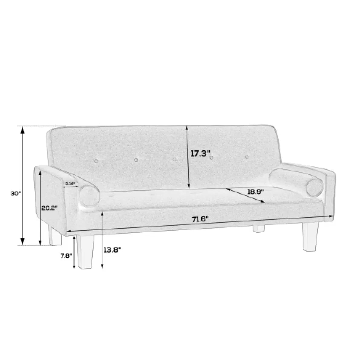 Medieval Tufted Fabric Love Seat